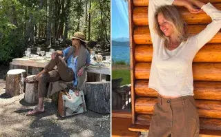 Juliana Awada y la ex modelo, Carola del Bianco pasaron un día en la montaña y almorzaron al aire libre cerca del río