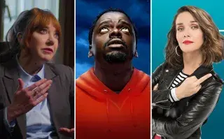 Imagenes de Philomena Cunk, Nope y Natalia Oreiro en Re loca.