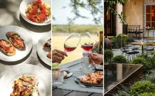 Tres mesas diferentes en distintos restaurantes de la ciudad.