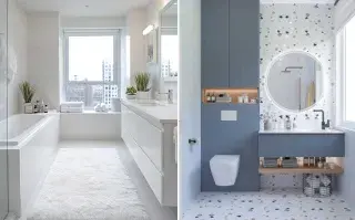 En clave total white o con un poco de color, las propuestas son variadas si se trata de crear baños elegantes y delicados
