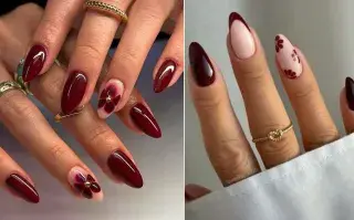 Uñas en color bordó