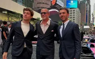 Franco Colapinto, Brad Pitt y Pierre Gasly ennla premiere de la película F1