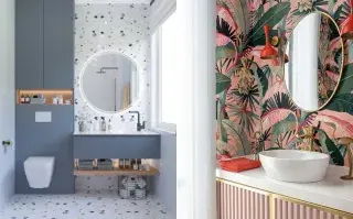 En el universo deco, los baños pequeños son verdaderos lienzos en blanco