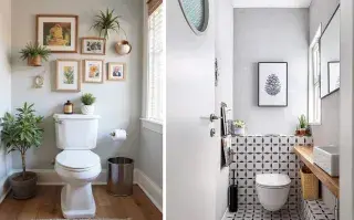 Con algunos objetos deco podés sumarle mucho estilo a tu mini baño