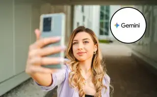 Foto de mujer selfie.