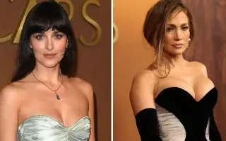 Dakota Johnson y Jennifer López en la red carpet 