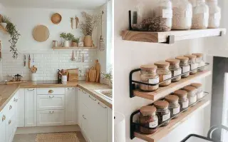 Los mini estantes se vuelven aliados clave para mantener el orden y sumar superficie útil sin comprometer la estética.