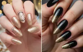 El diseño de uñas más sofisticado para recibir el Año Nuevo Brillo y glam: el diseño de uñas más sofisticado para recibir el Año Nuevo.