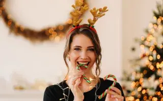 Mujer en Navidad