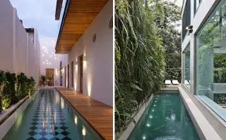 Las piletas estrechas son perfectas para patios y jardines pequeños