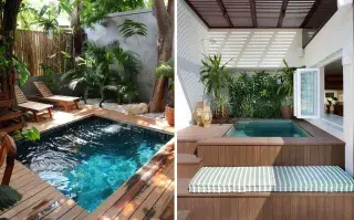 Las terrazas también pueden convertirse en oasis. Con estructuras reforzadas y decks livianos, las piletas elevadas en altura ofrecen vistas únicas y un estilo urbano chic.