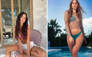 Tendencias en trajes de baño: los looks de las famosas en la playa Zaira Nara y Chechu Bonelli anticipando las tendencias en trajes de baño