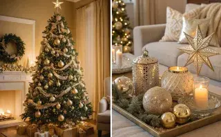 Combiná diferentes formas para darle dinamismo: estrellas, casitas, hojas y renos.