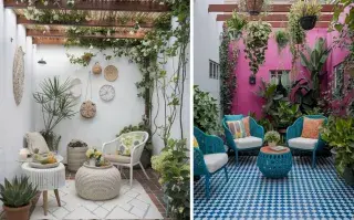 En patios chicos, menos es más.