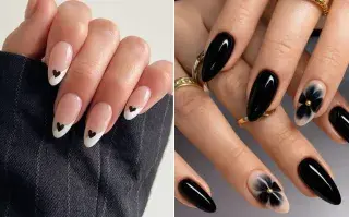 Uñas negras decoradas: la manicuría simple y elegante para las noches de verano