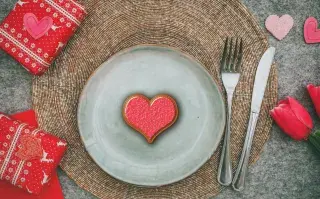 Foto de mesa para San Valentín.