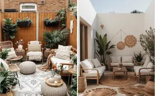 Mini patios estilo boho: relax y textura para crear un refugio al aire libre