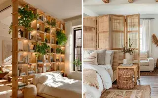 Dividir un dormitorio en dos zonas no tiene por qué ser sinónimo de obra ni de complicaciones.