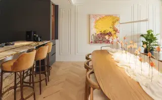 Formas orgánicas en el comedor envolvente de Julia Saramaga y Cristela Caviglia.