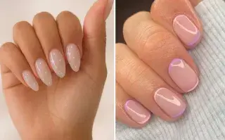 Nude nails: 10 diseños muy naturales y elegantes que son tendencia en 2026 Dos manos de mujer con uñas pintadas en tonos naturales