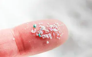 Microplásticos, la contaminación invisible que podría estar afectando tus hormonas microplásticos en un dedo