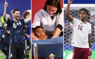No es IA: la foto viral de Messi con un bebé al que ahora enfrentará en la final del Mundial. La historia real de la foto de Messi bañando a Lamine Yamal bebé que profetizó la final del Mundial.