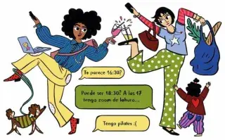 "Me está costando ver a mis amigas": cómo diseñar los encuentros para que la amistad no se apague ilustracion sobre dos amigas adultas que tratan de coincidir para verse