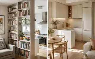 Cocinas en monoambientes: 5 ideas para dividir este ambiente de manera simple separar la cocina en un monoambiente