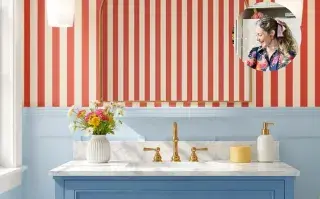 El truco simple para darle estilo y color a una pared aburrida: el tutorial viral de Lu Mallea Deco a rayas