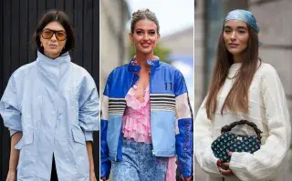 Adiós al blanco y negro: este es el color más fácil de combinar que seguro tenés en tu placard Tres mujeres con looks en tonos celestes en copenhague fashion week