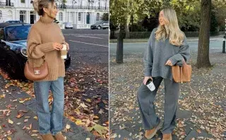 Dos mujeres usando botas con corderitos en looks del fin de semana