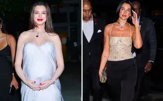 Anne Hathaway y Dua Lipa en el fashion week
