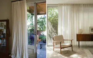 Foto de cortinas de lino.