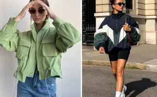 Dos opciones de looks de mujeres con rompevientos