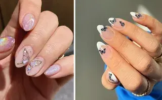 Dos propuestas con manicura de mariposas
