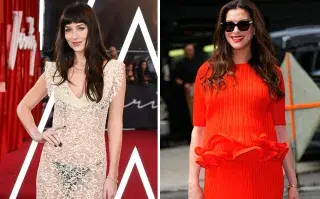 Dakota Johnson y Anne Hathaway en el estreno de Verity