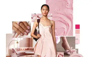 El color rosa soft es tendencia collage