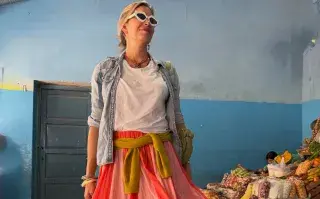 Dolores Barreiro en tilcara con un estilismo boho chic