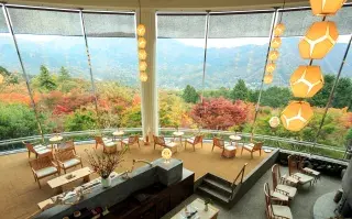 Cómo es dormir en un ryokan, hotel japonés de lujo austero y ancestral La vista de la copa de los árboles en otoño