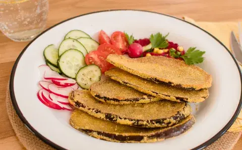 Milanesas de berenjena bien crocantes