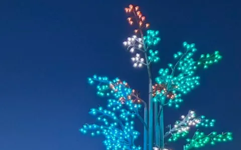 Así es el árbol luminoso que deslumbra en el Parque de la Innovación: el valioso mensaje de concientización.