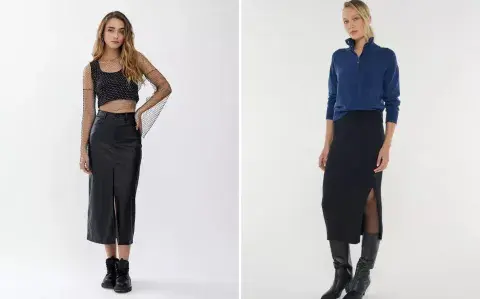 Faldas tubo: 7 diseños negros para armar looks elegantes