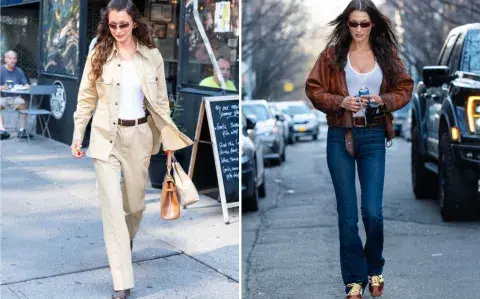 Para el finde: los mejores looks de Bella Hadid para inspirarte y lookear tu clásica remera blanca