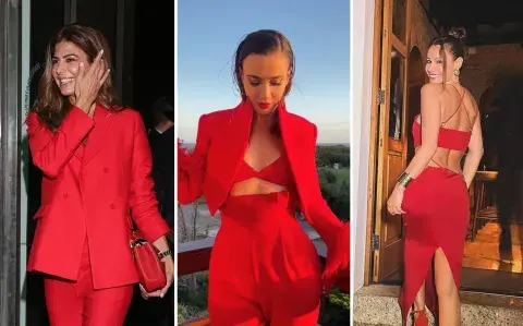 Ellas llevan el color de la temporada como nadie: los mejores looks en rojo rubí