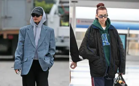 De Hailey Bieber a Dua Lipa: los mejores looks comfy de aeropuerto de las celebrities