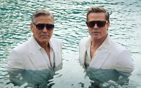 Brad Pitt y George Clooney en una explosiva sesión de fotos: mirá las imágenes