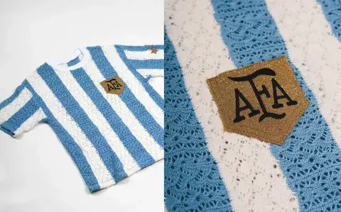 Así es la camiseta argentina bordada que se hizo viral en Italia