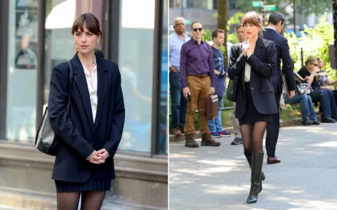 Para la ofi: cómo conseguir este look "office siren" de Dakota Johnson con prendas de Avellaneda