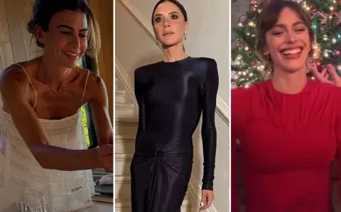Rojo, blanco y negro: los colores que dominaron los looks de las famosas en Nochebuena