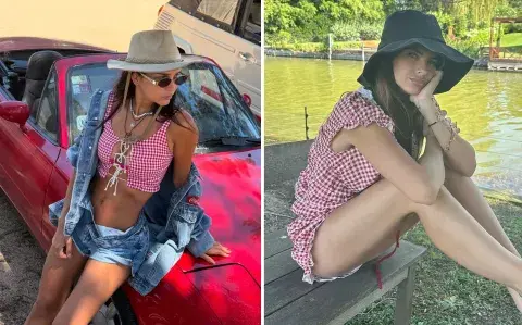 De Zaira Nara a la China Suárez: los mejores looks en rojo + denim de las famosas